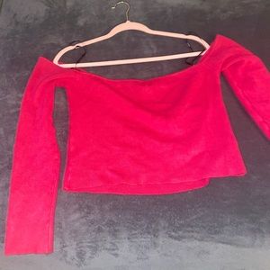 Off shoulder pink Long Sleeve